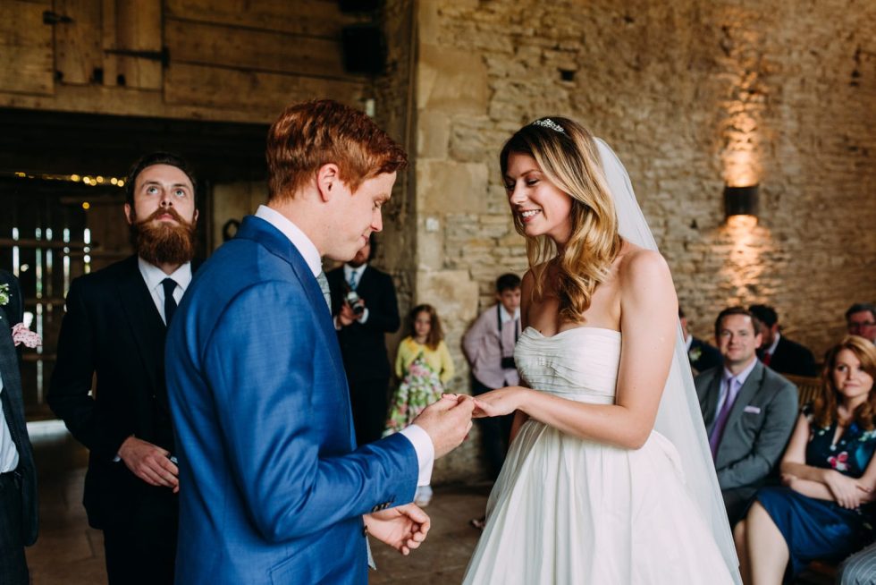 Rainy Cripps Stone Barn Wedding ceremony