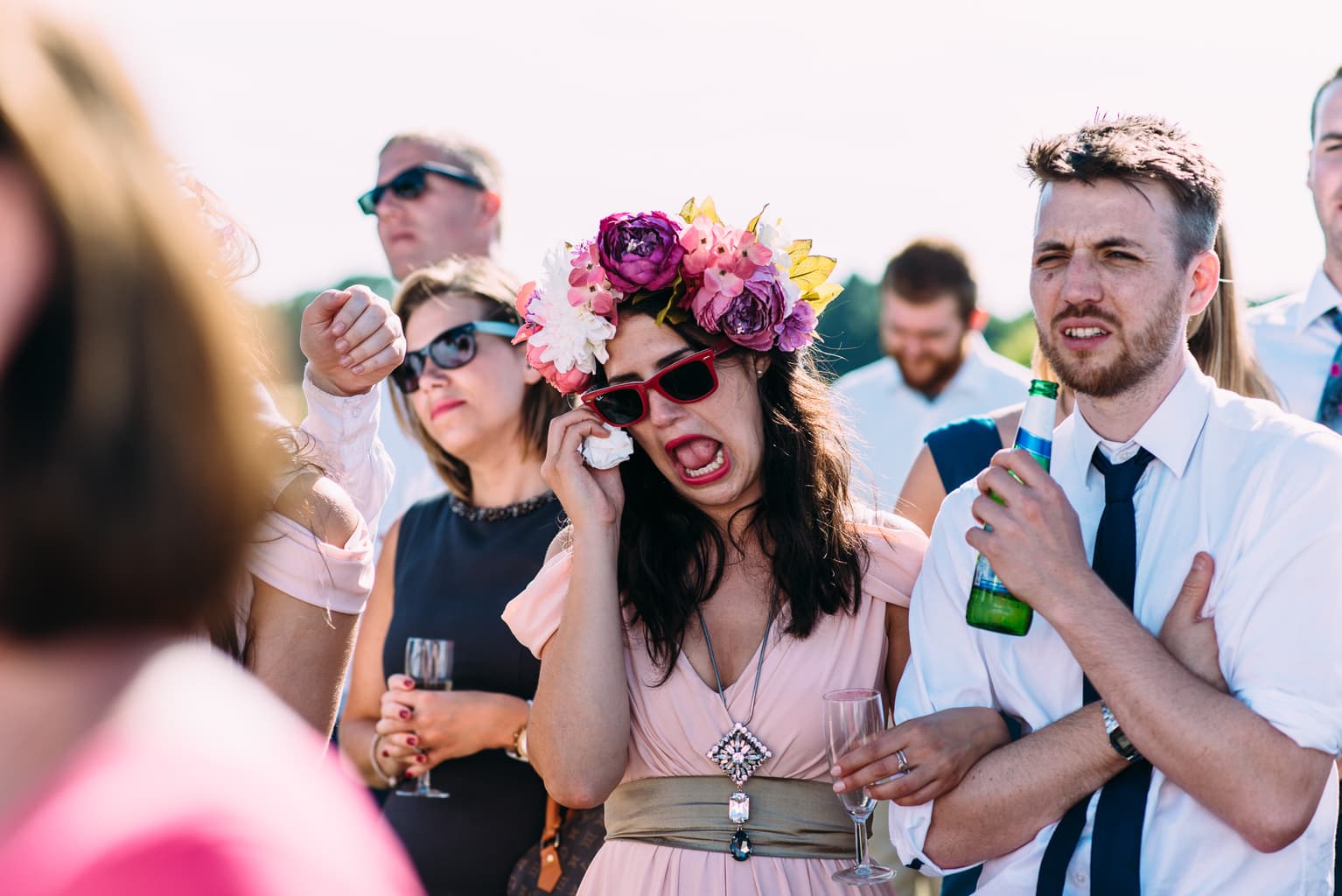 festiival wedding with flower crowns