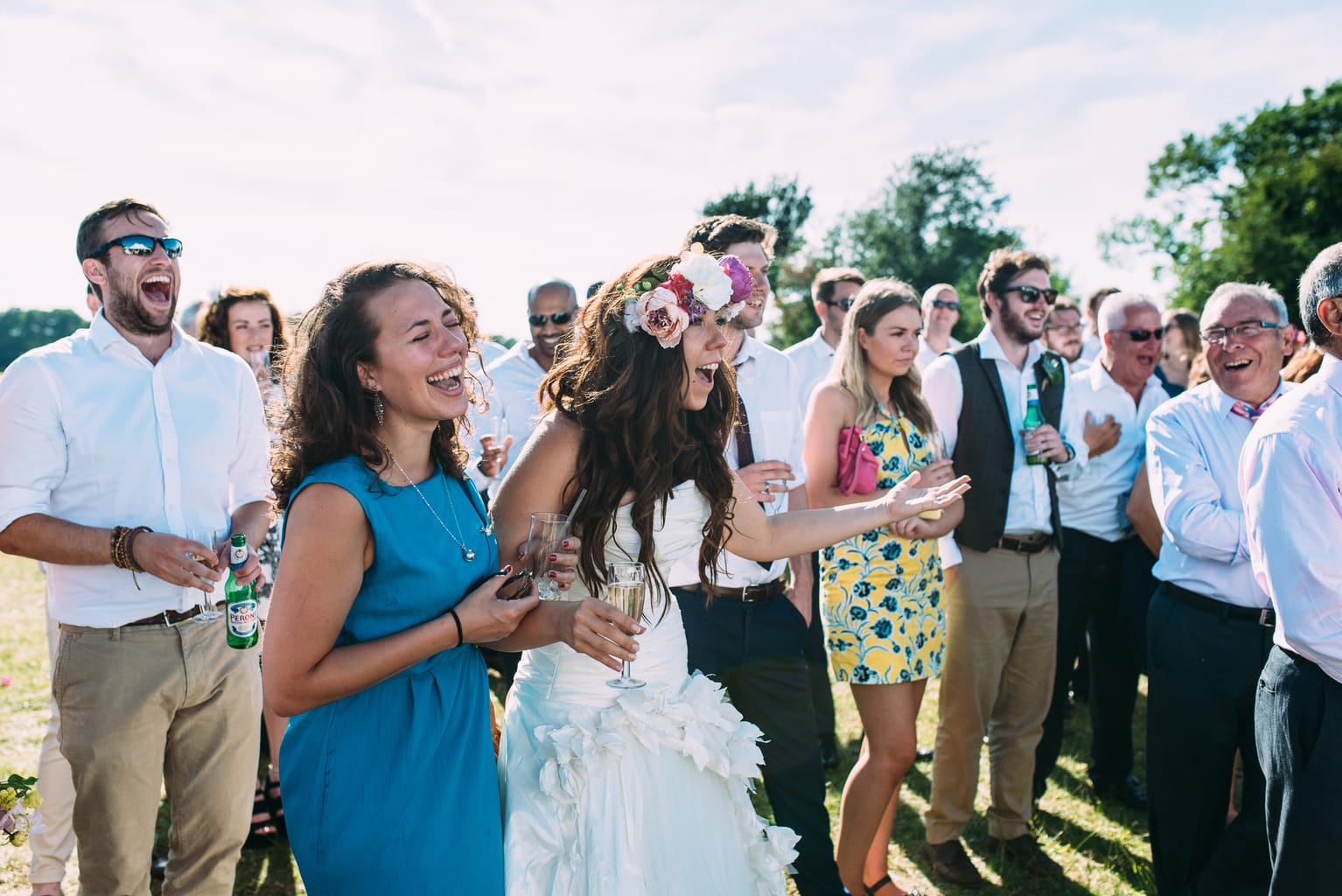festiival wedding with flower crowns