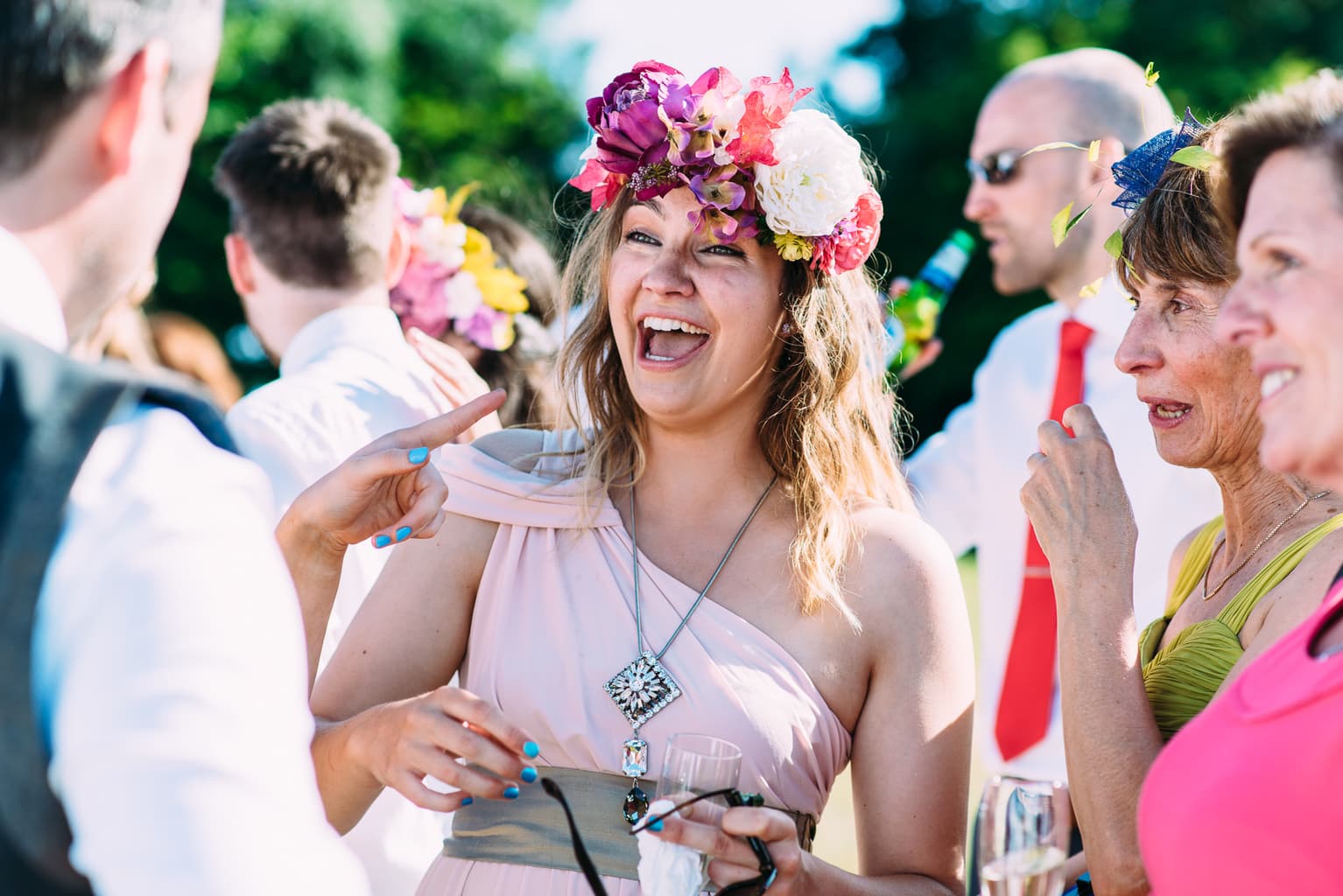 festiival wedding with flower crowns