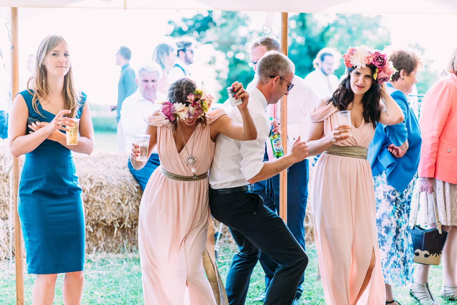 festiival wedding with flower crowns