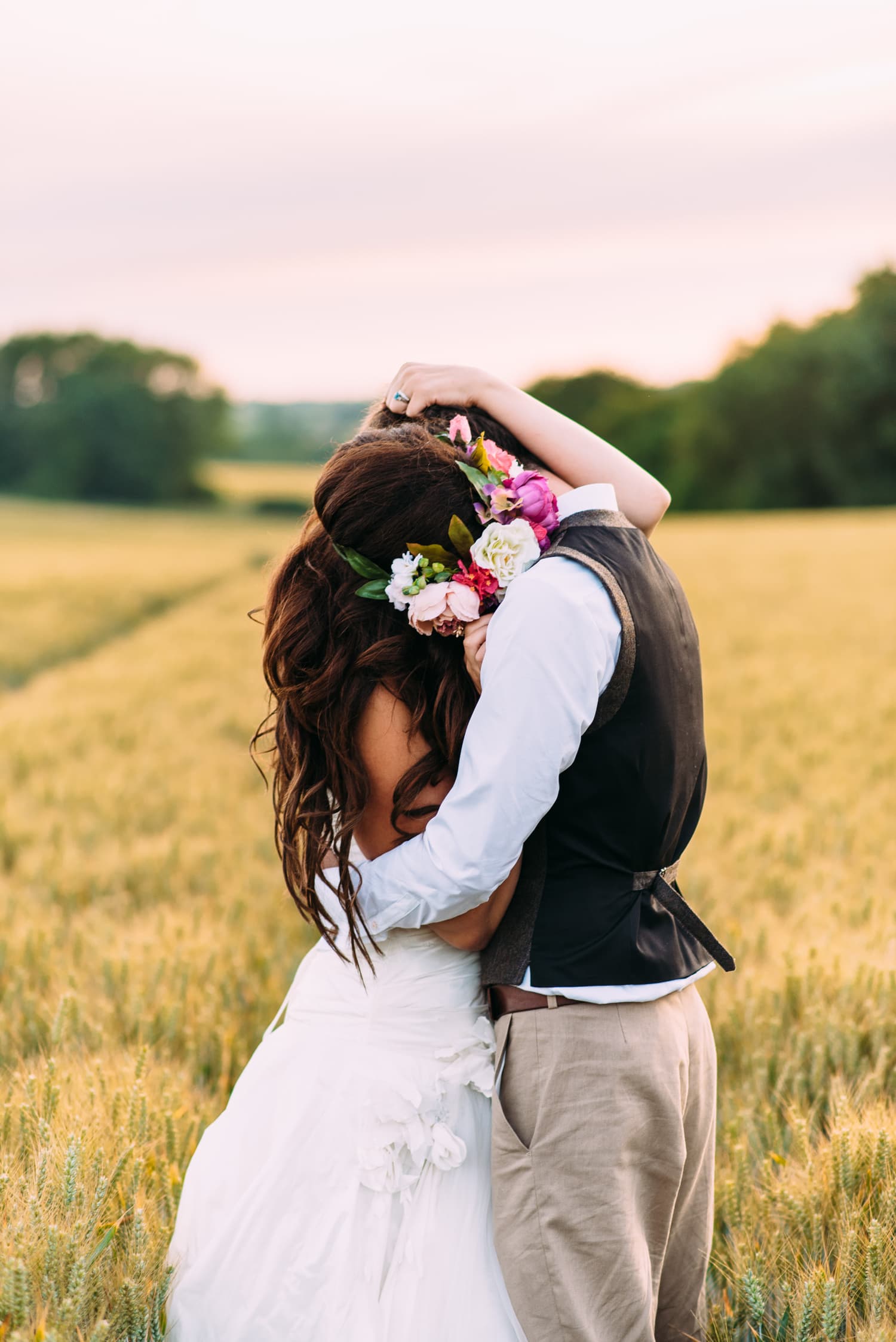 festiival wedding with flower crowns
