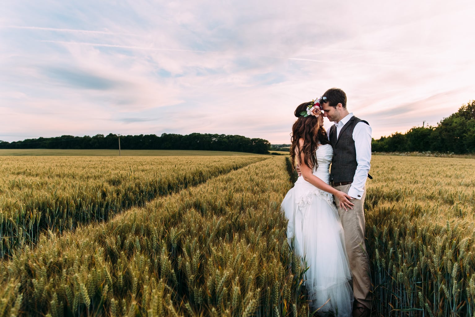 festiival wedding with flower crowns