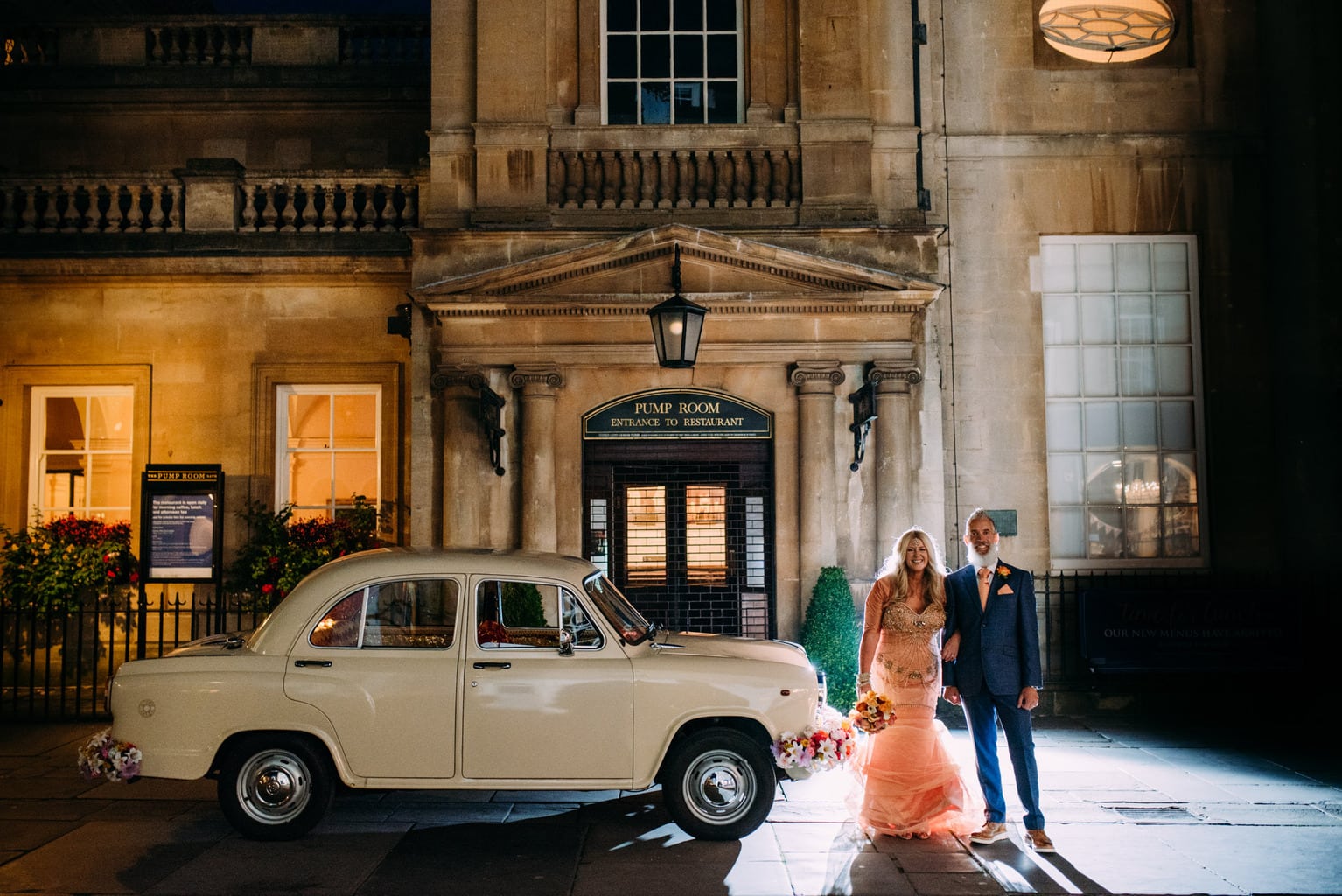Amanda and Ian Roman Baths Sunset Wedding © Anna Pumer Photography