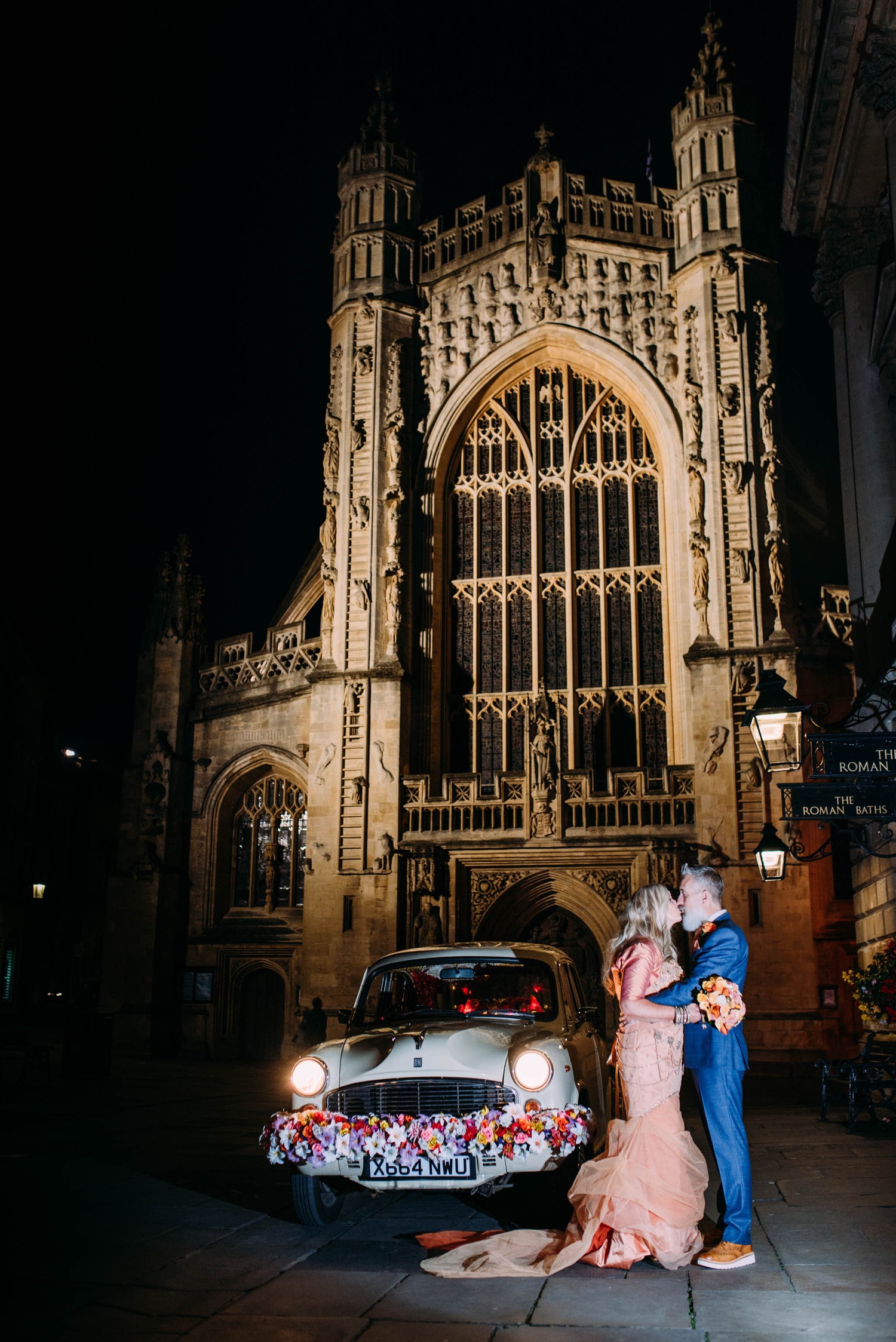 Amanda and Ian Roman Baths Sunset Wedding © Anna Pumer Photography