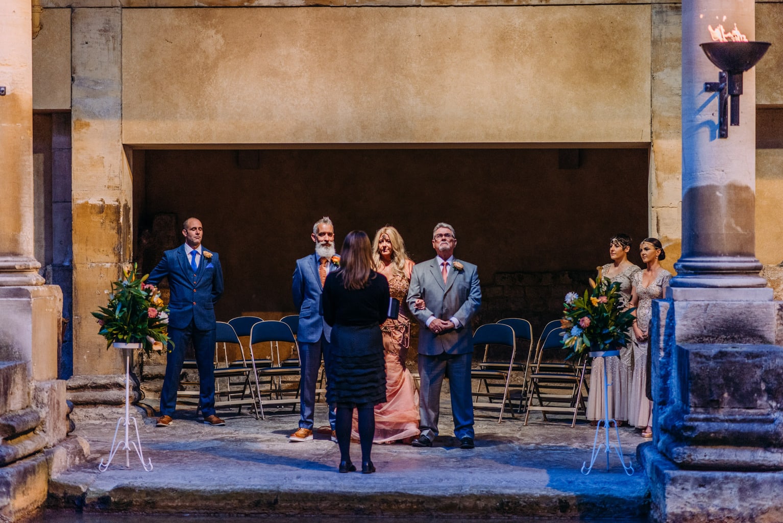 Amanda and Ian Roman Baths Sunset Wedding © Anna Pumer Photography