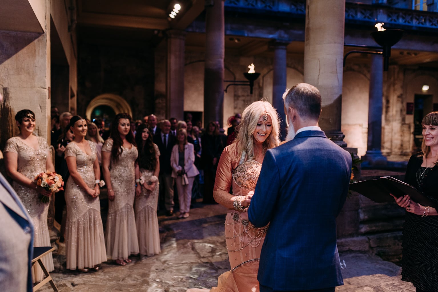 Amanda and Ian Roman Baths Sunset Wedding © Anna Pumer Photography