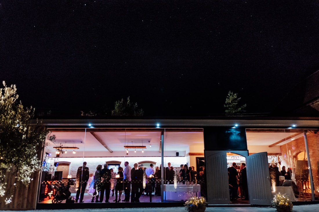 wedding venue at night with stars