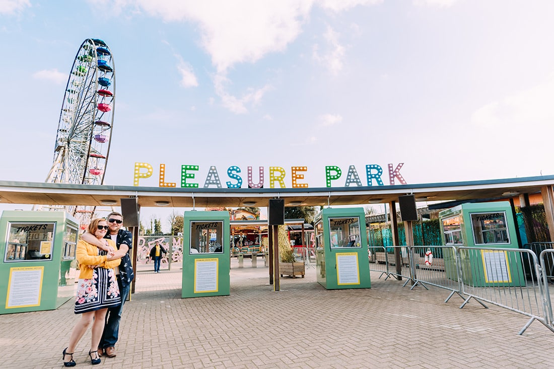 bride and groom at dreamland margate kent
