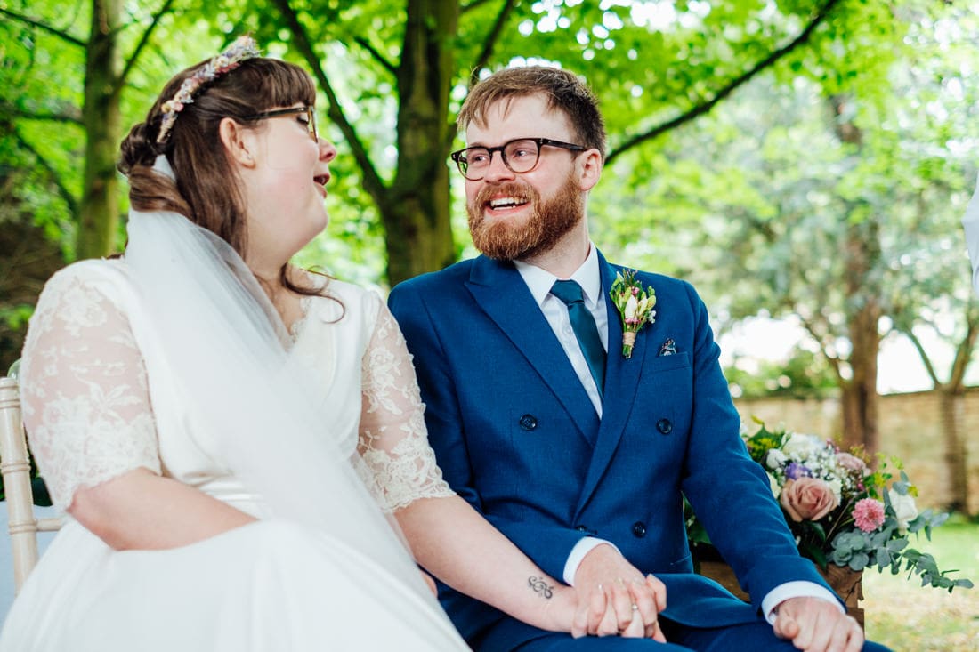 outdoor wedding ceremony back garden and tipi