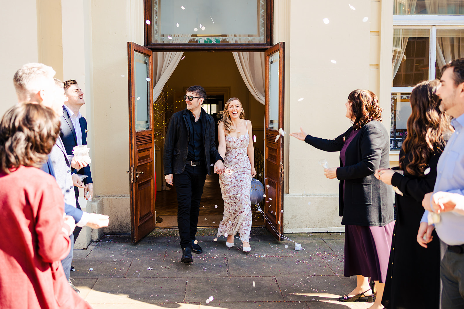 Confetti outside the ceremony