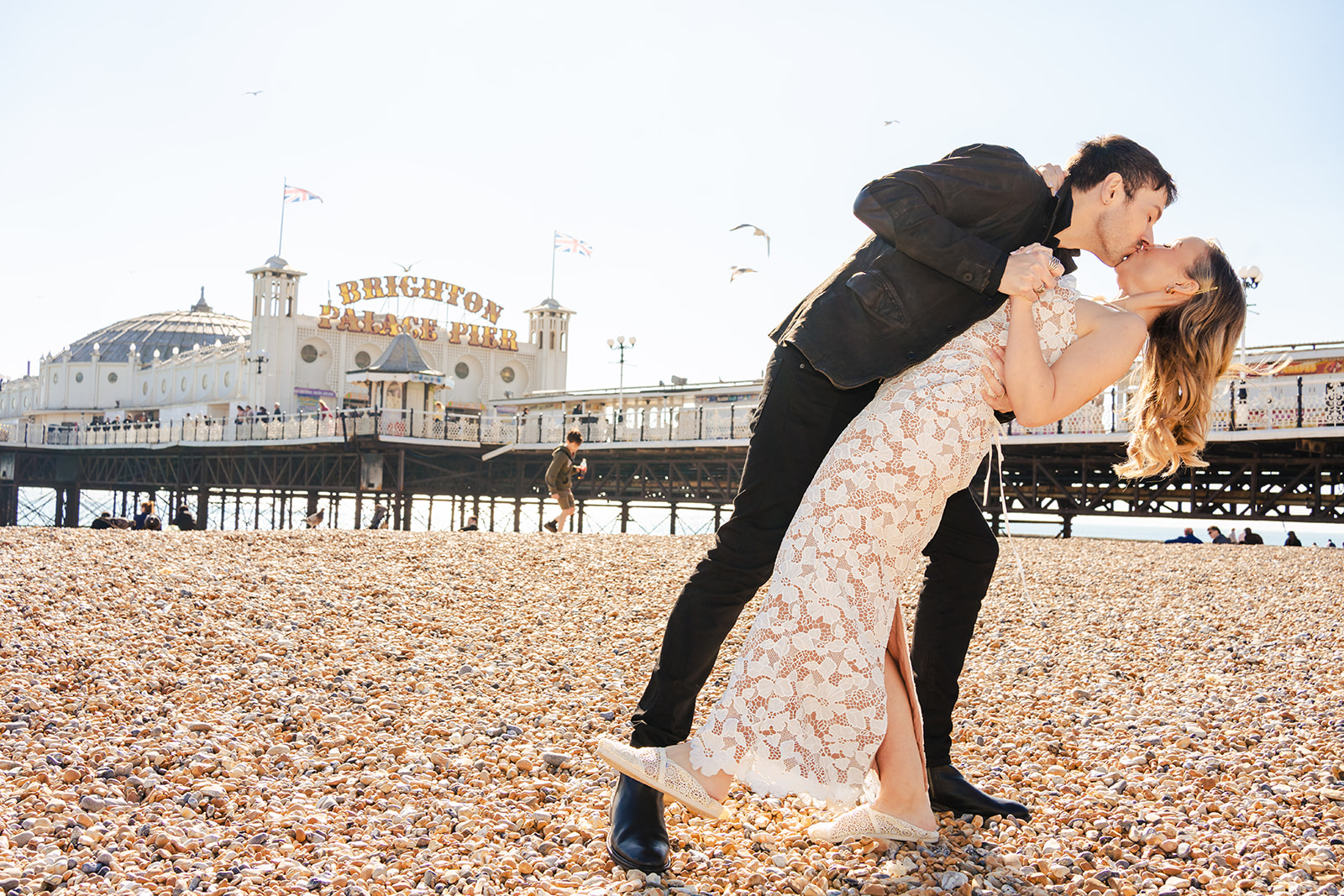 A dip on Brighton beach