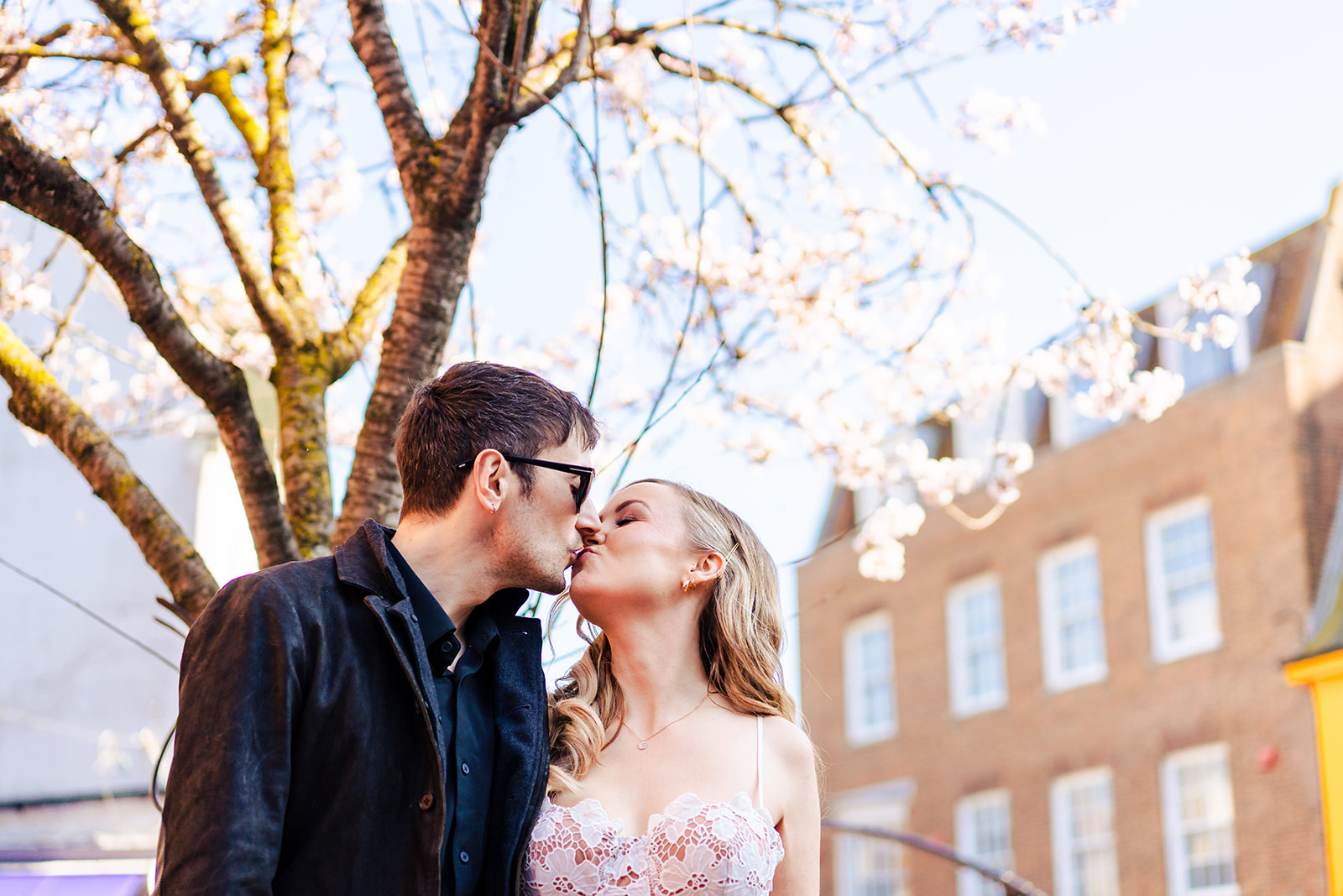 Joe and Amanda in a Brighton square
