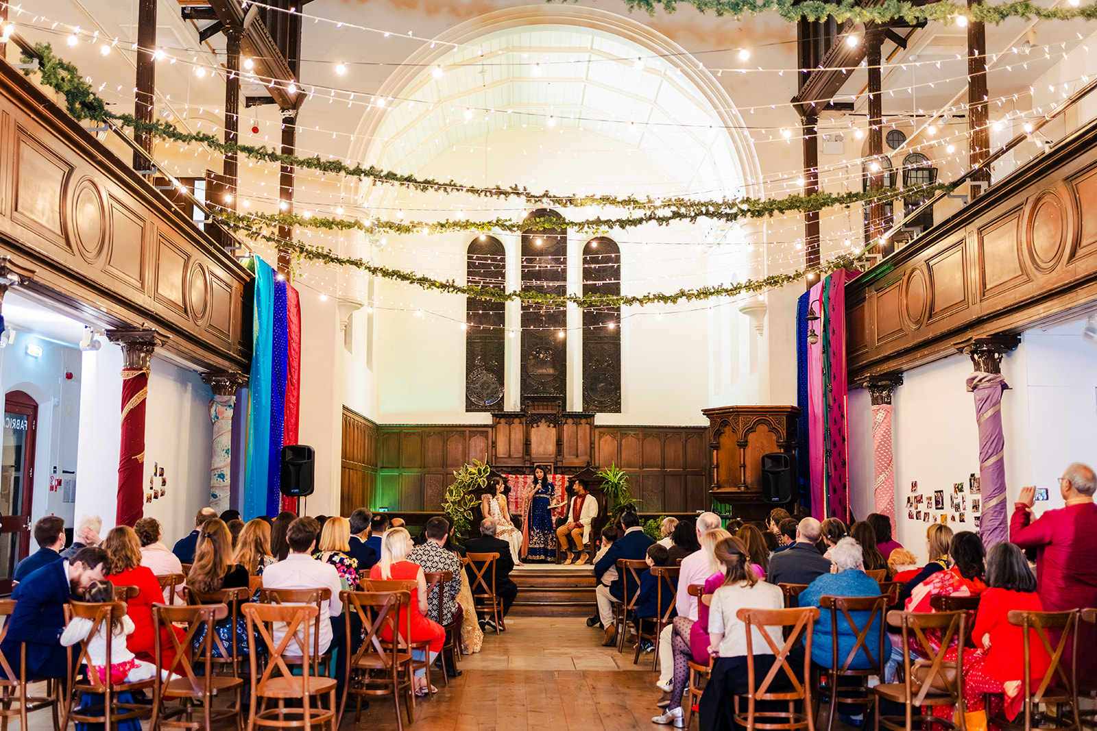 Wide view of Cat and Chetan's fusion ceremony