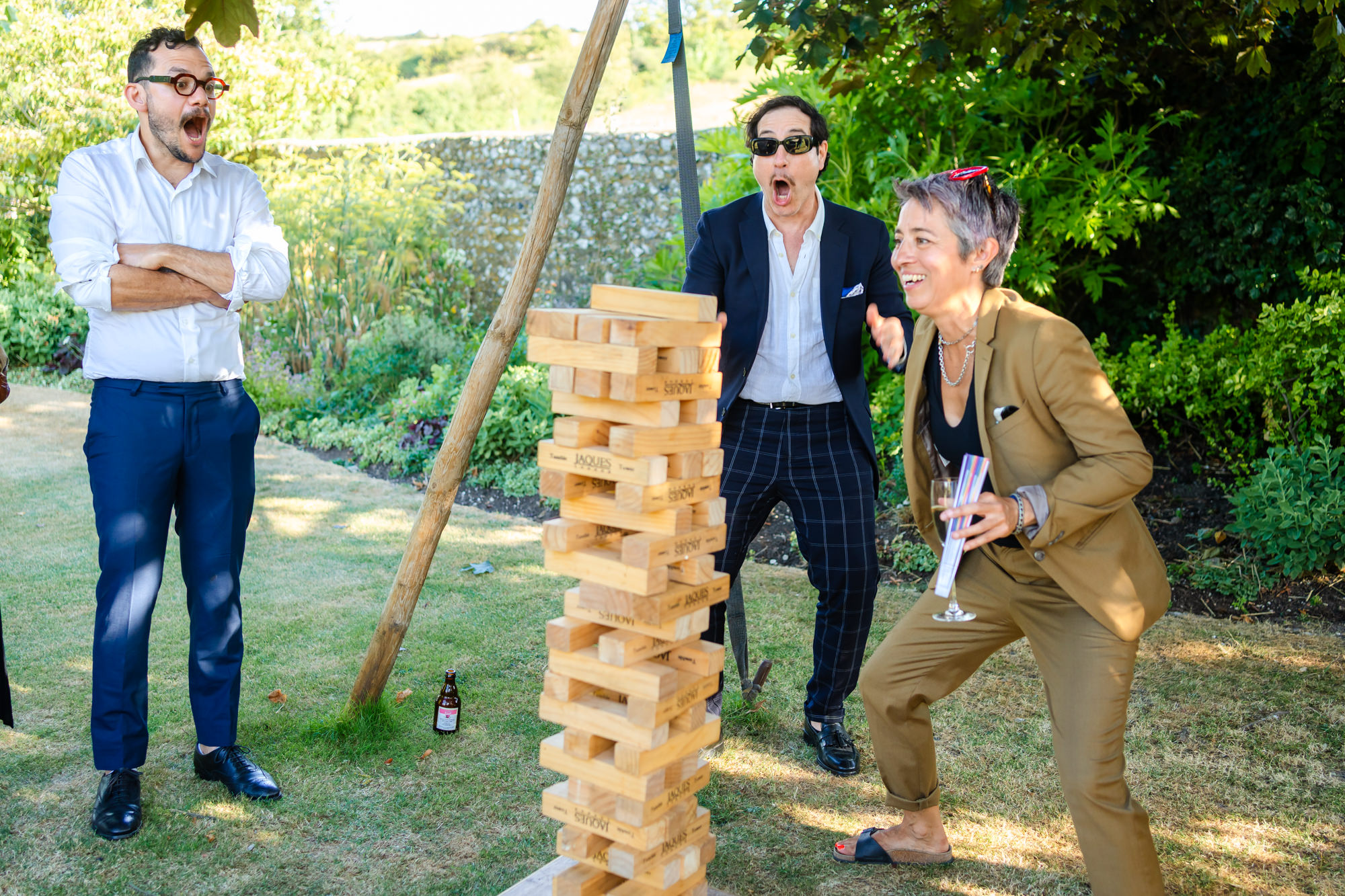 Giant Jenga on the lawn