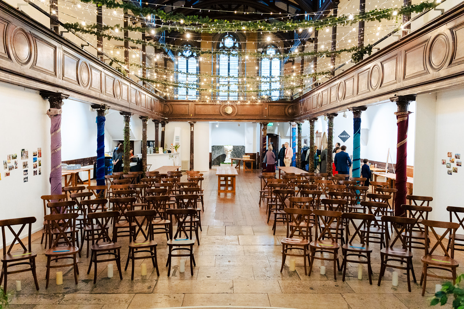 The main hall at Fabrica set up for the ceremony