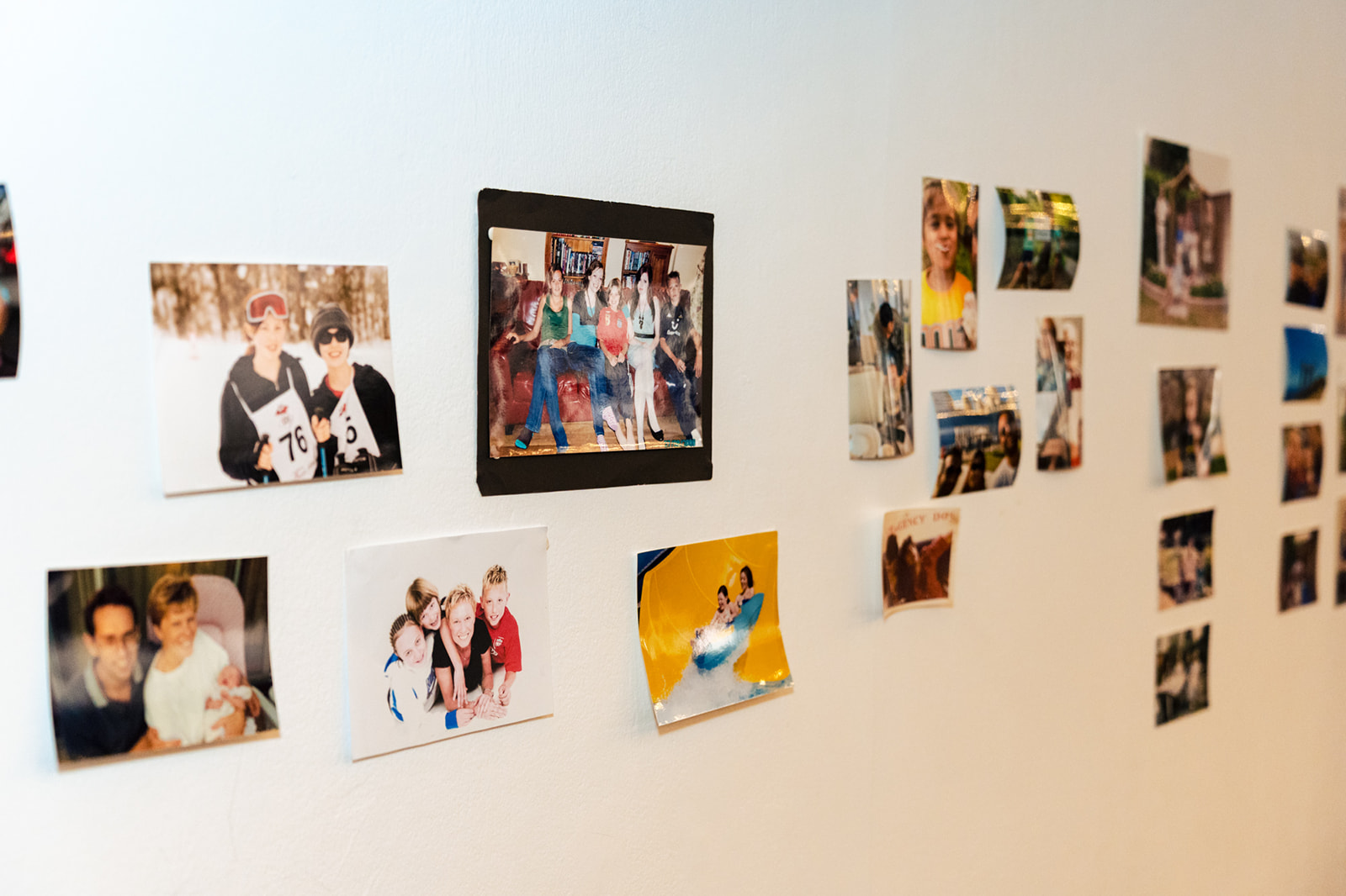 Photo wall at the wedding at Fabrica