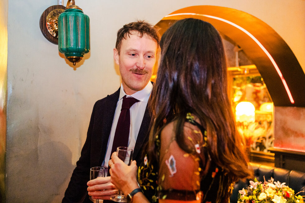 Rosie and Ross's cosy winter wedding reception
